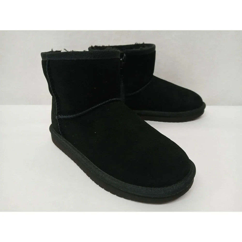 Koolaburra by UGG Kids Koola Mini‎ Boot Suede Faux Fur Lined 1116770 Black Sz 1